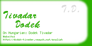 tivadar dodek business card